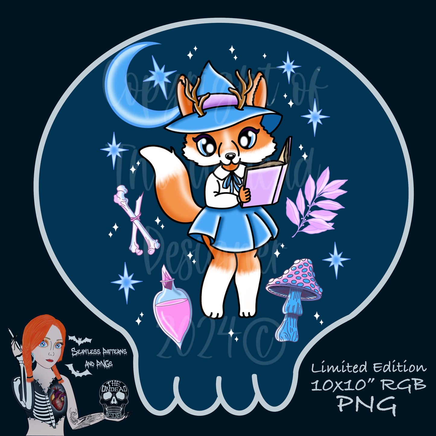 Cottagecore Fox Witch PNG