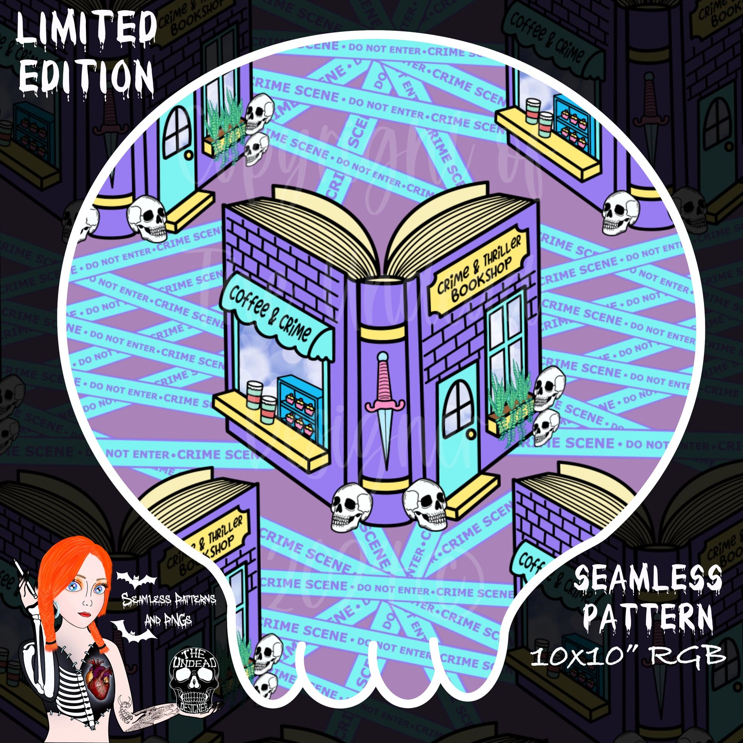 True Crime Bookshop Seamless