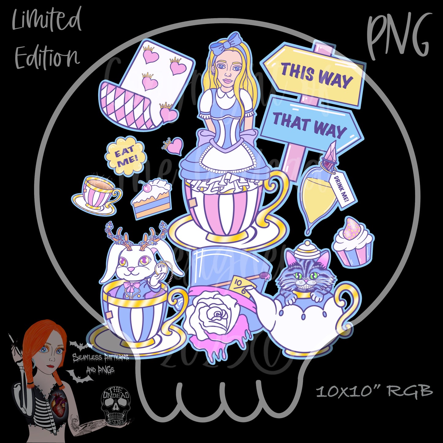 Wonderland seamless and PNGs VIP