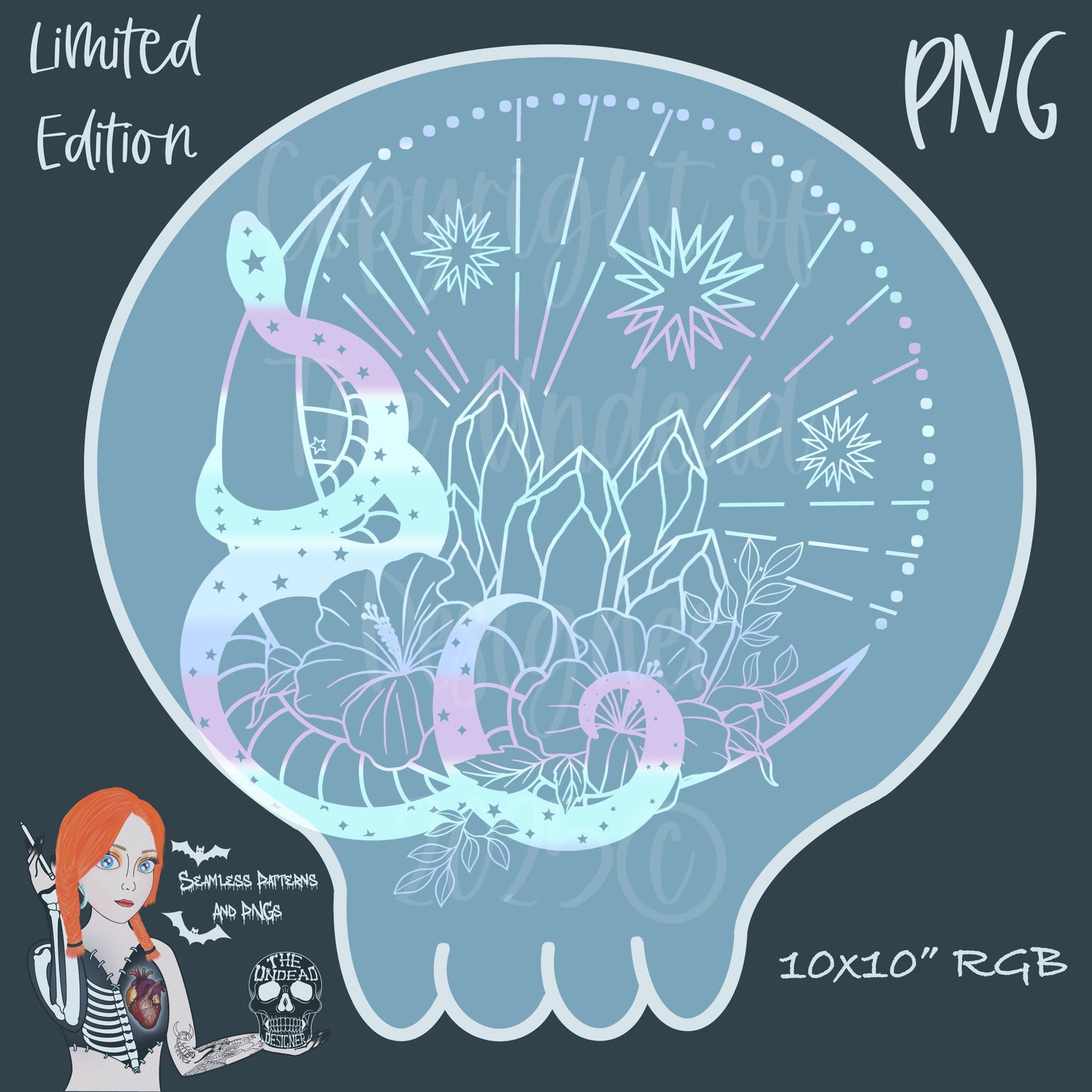 Celestial Serpents Seamless and PNGs