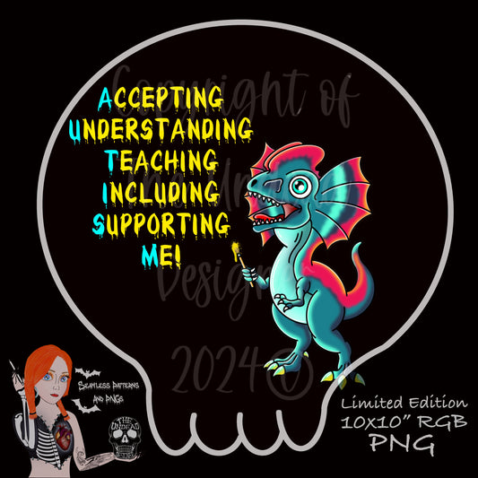 ASD Dino PNGs - Autism Awareness