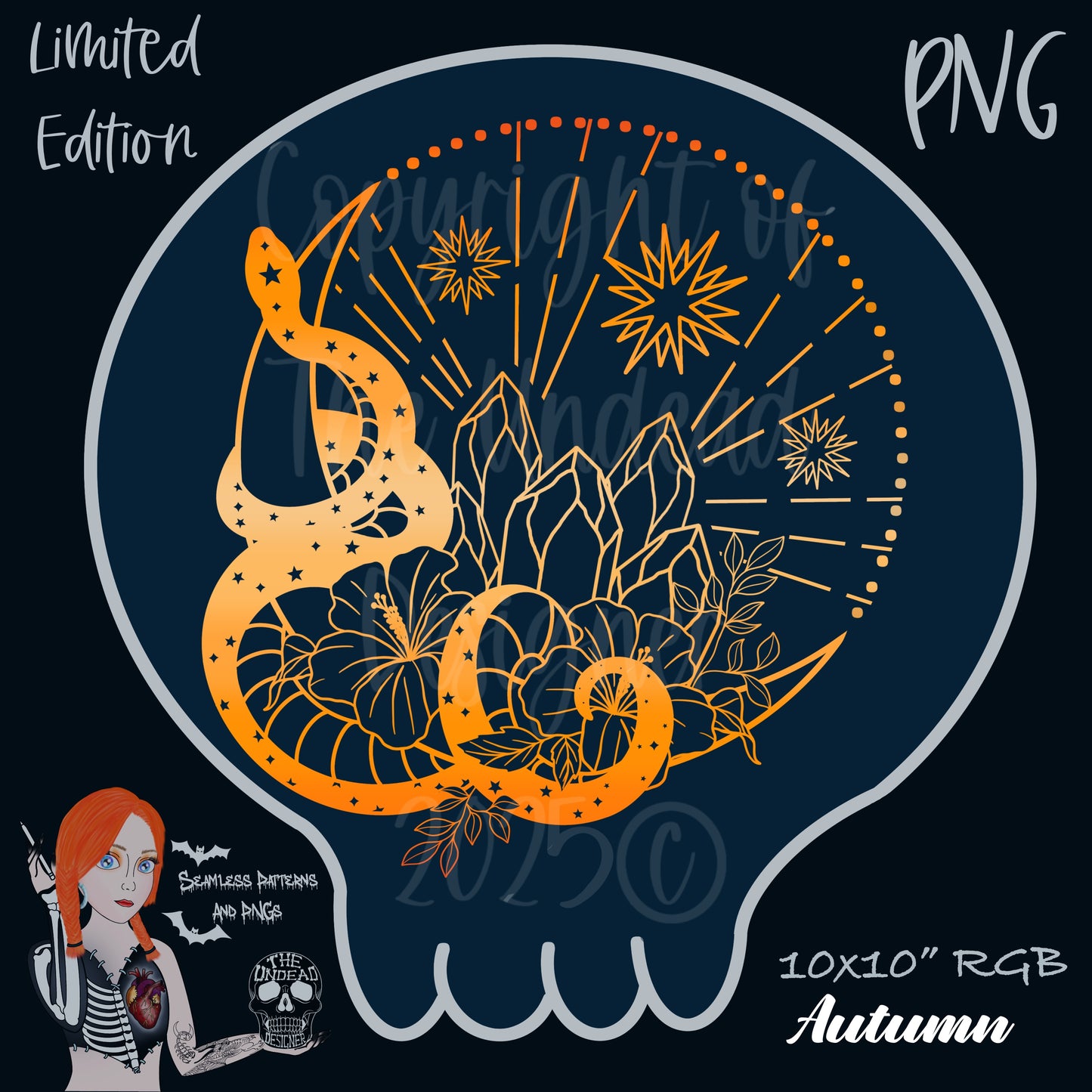 Celestial Serpents Seamless and PNGs