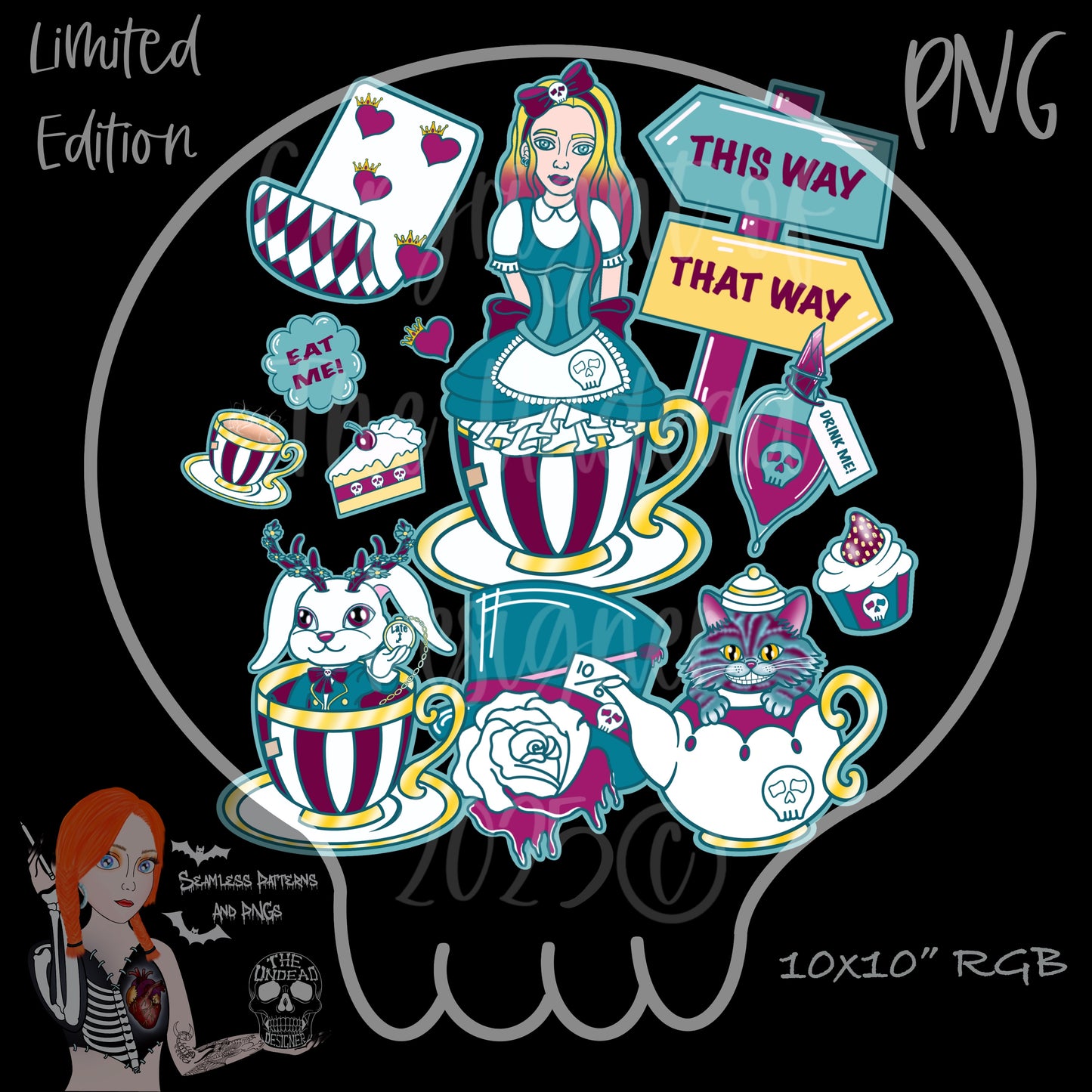 Wonderland seamless and PNGs VIP
