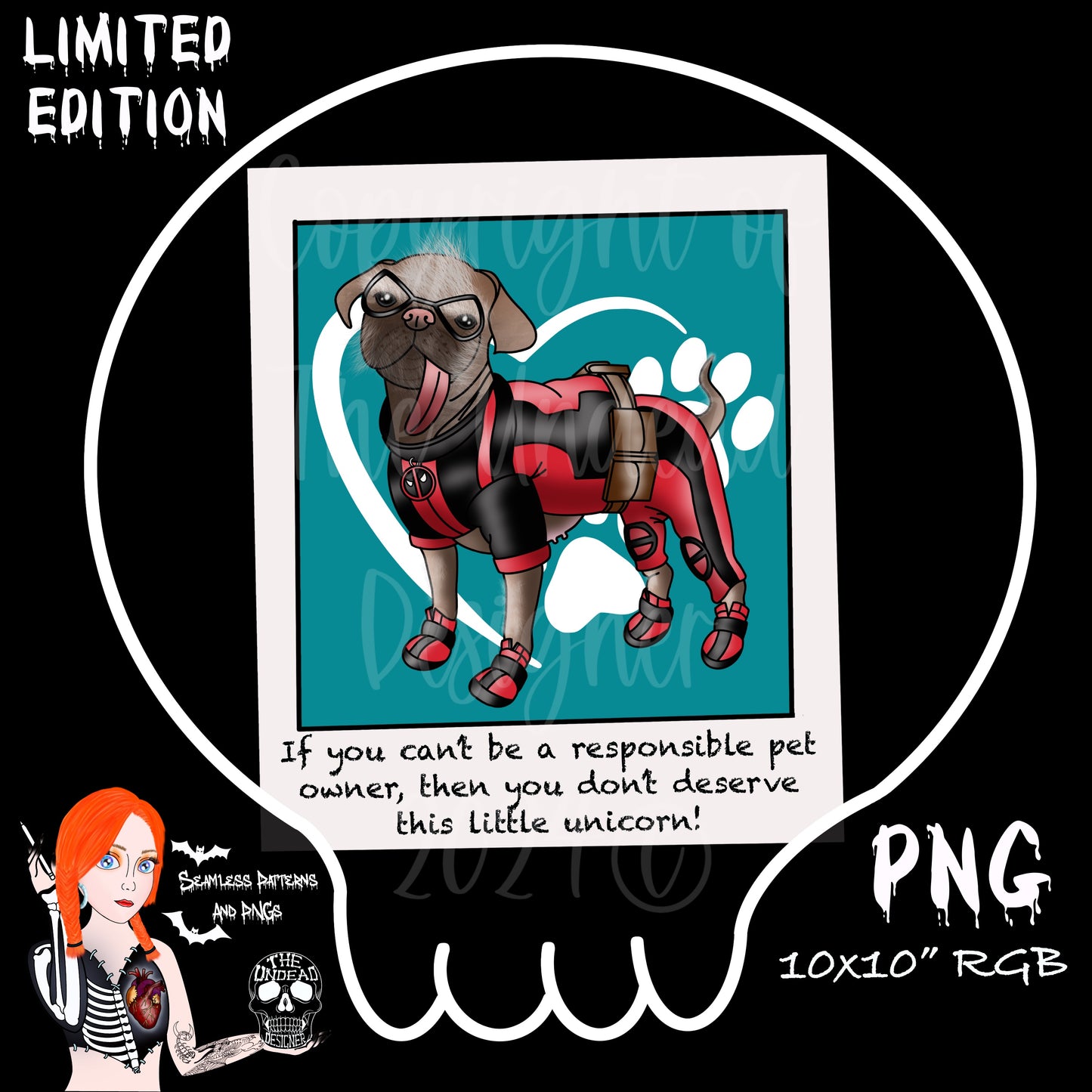 Dog Pool seamless and PNGs VIP