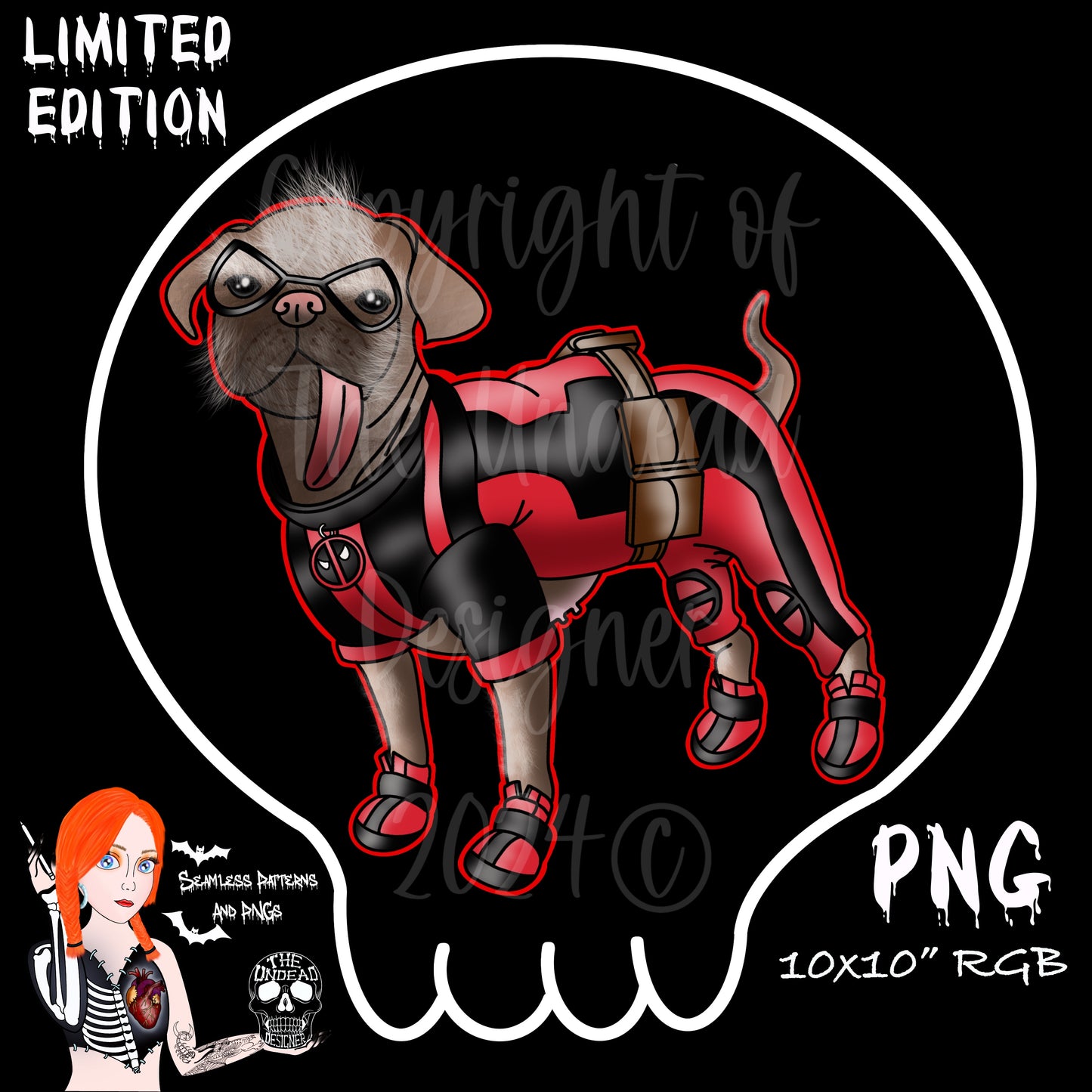 Dog Pool seamless and PNGs VIP