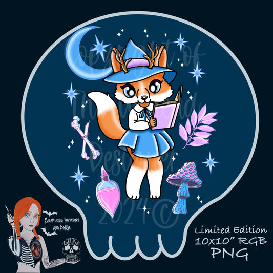 Cottagecore Fox Witch PNG