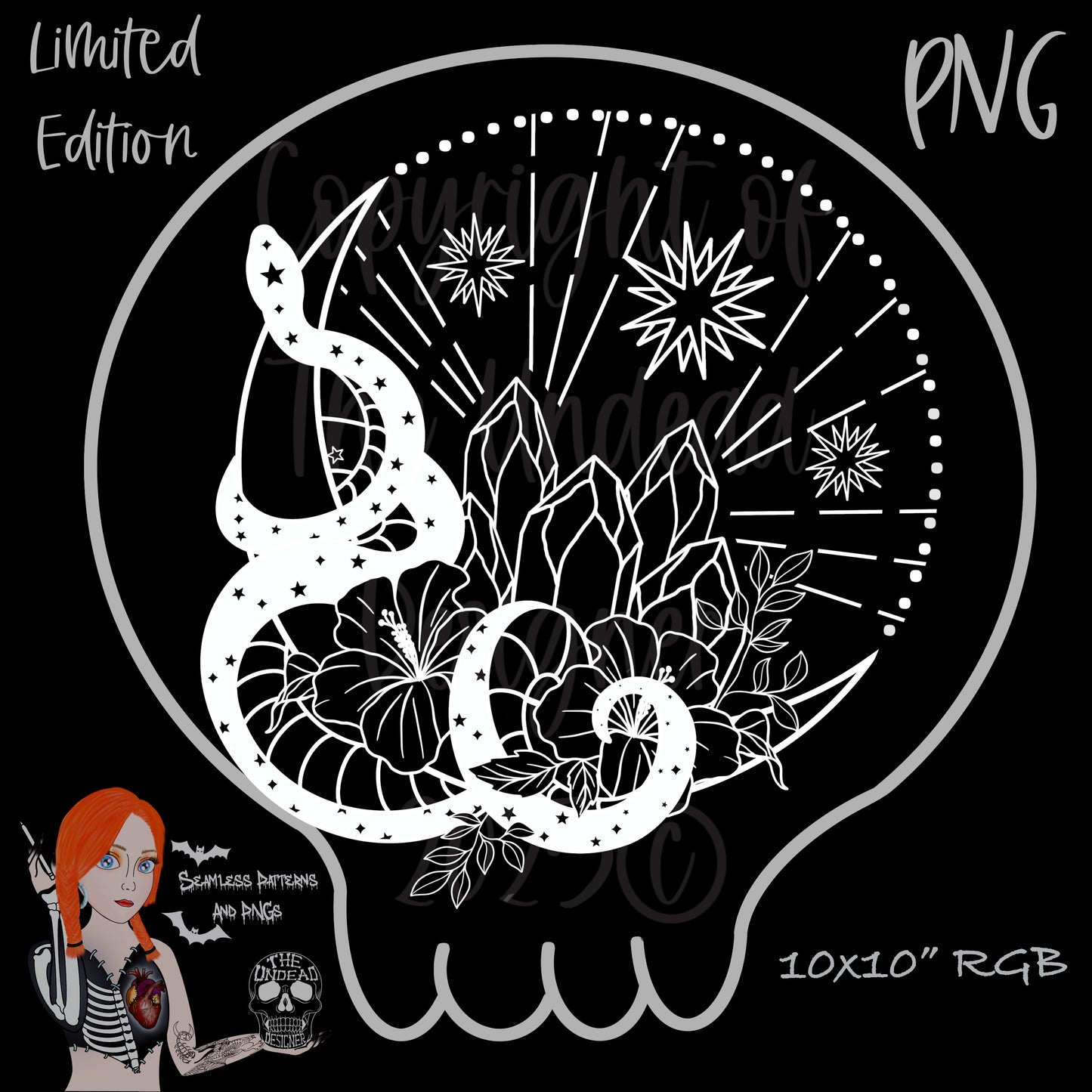 Celestial Serpents Seamless and PNGs