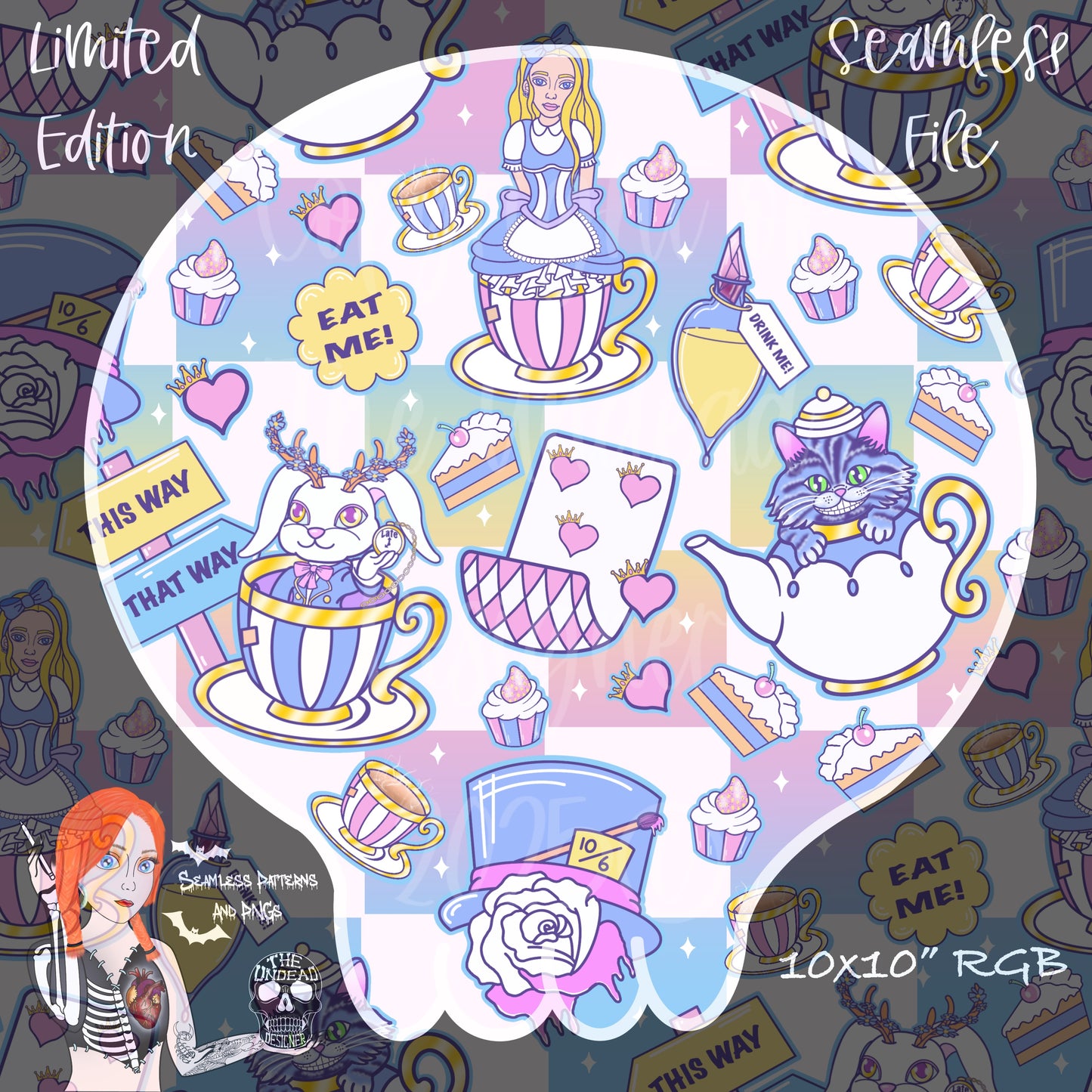 Wonderland seamless and PNGs VIP