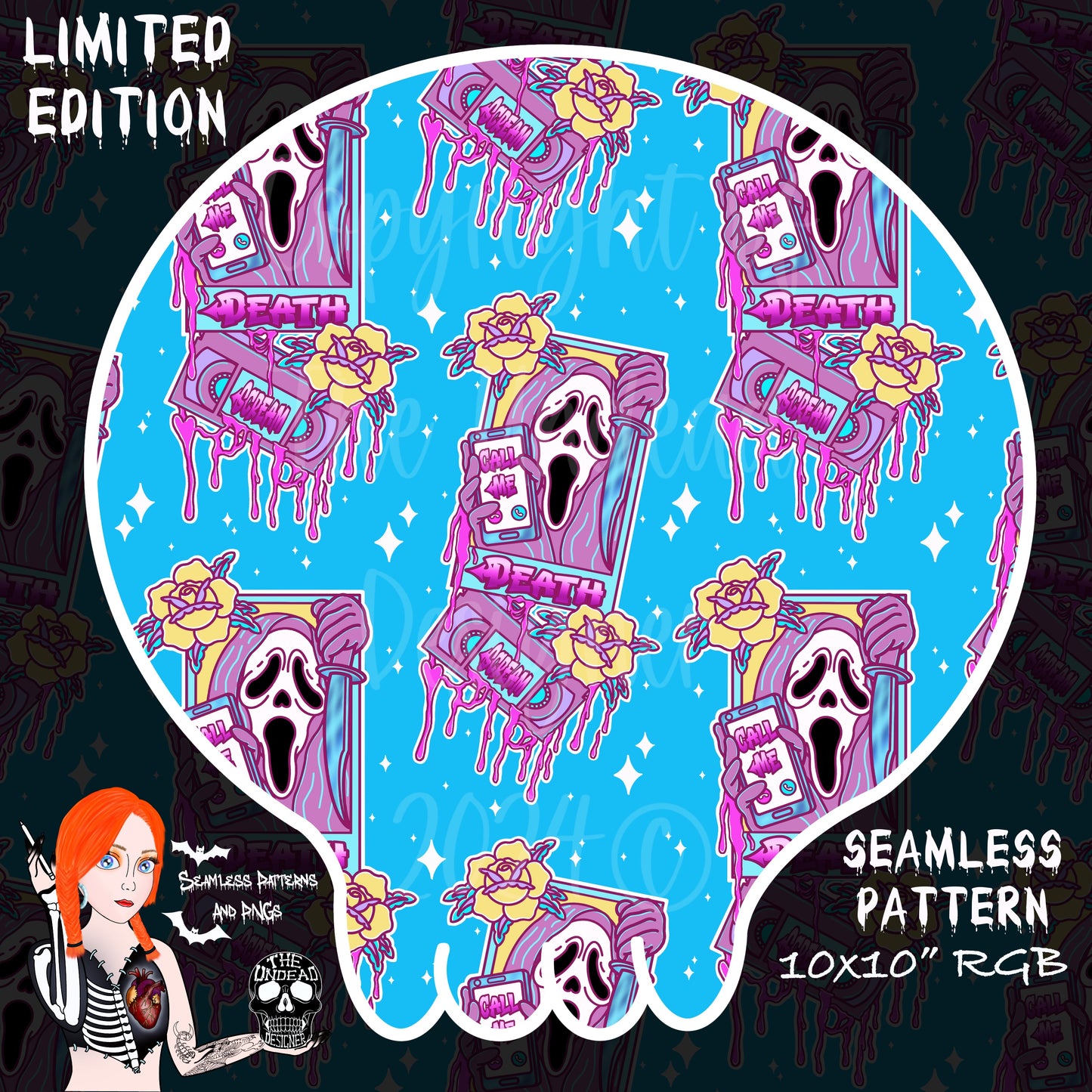 Ghostface seamless and PNGs VIP