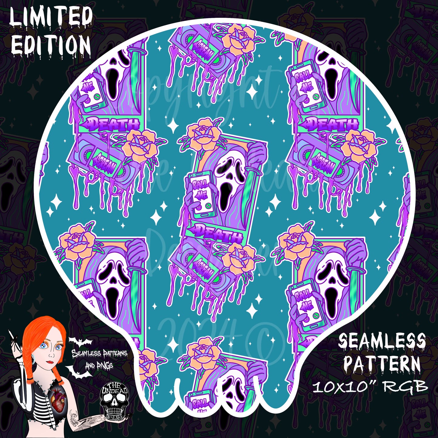 Ghostface seamless and PNGs VIP