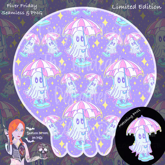 Ghost rain seamless and PNGs