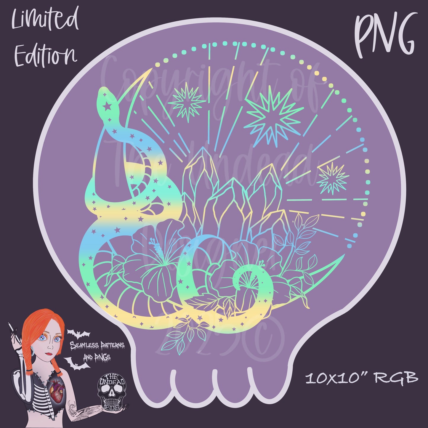 Celestial Serpents Seamless and PNGs