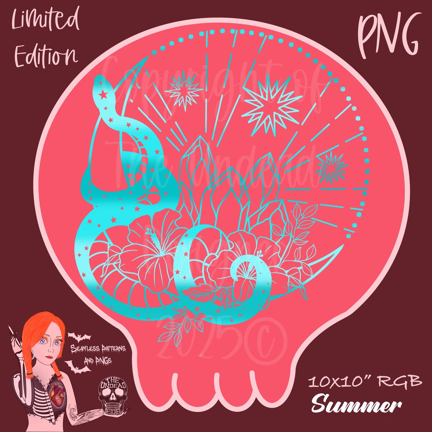Celestial Serpents Seamless and PNGs