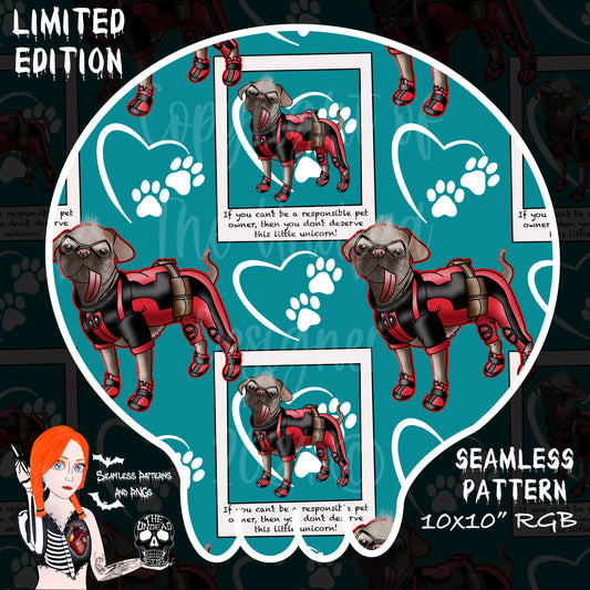 Dog Pool seamless and PNGs VIP