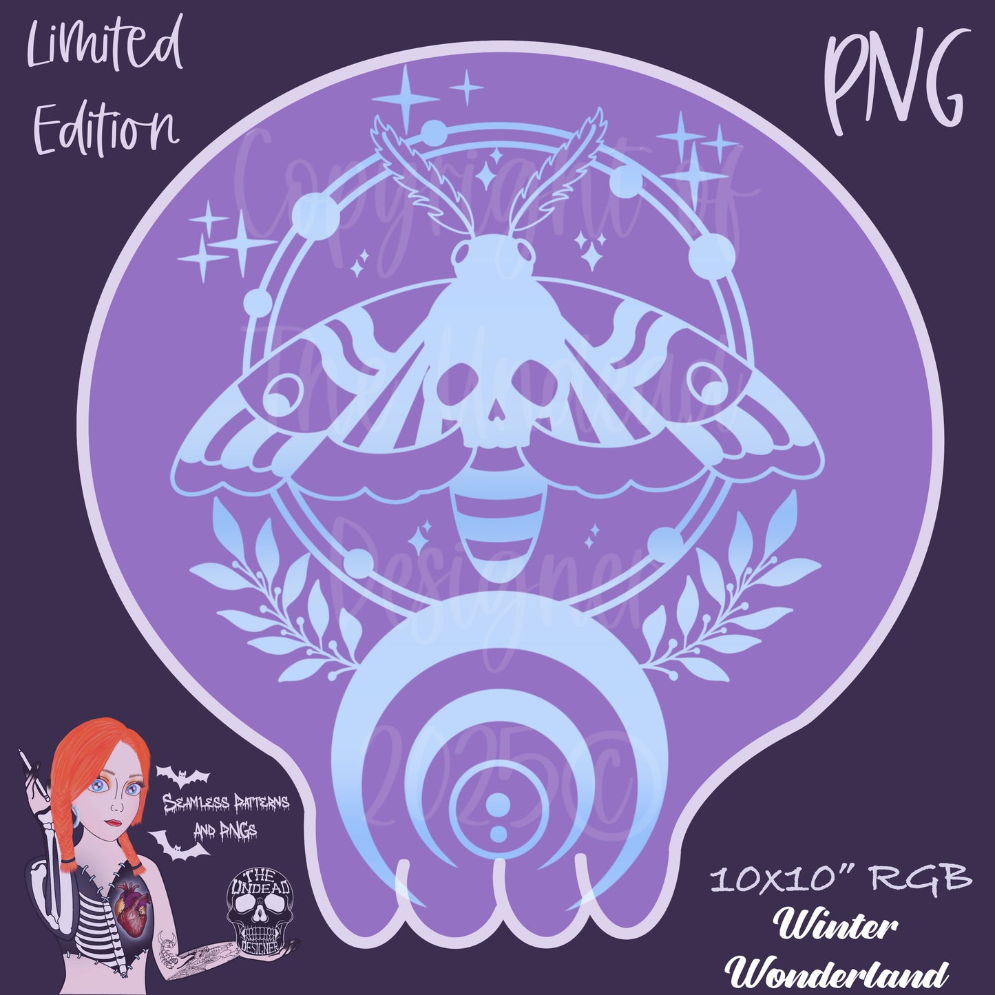 Celestial Moths Seamless and PNGs