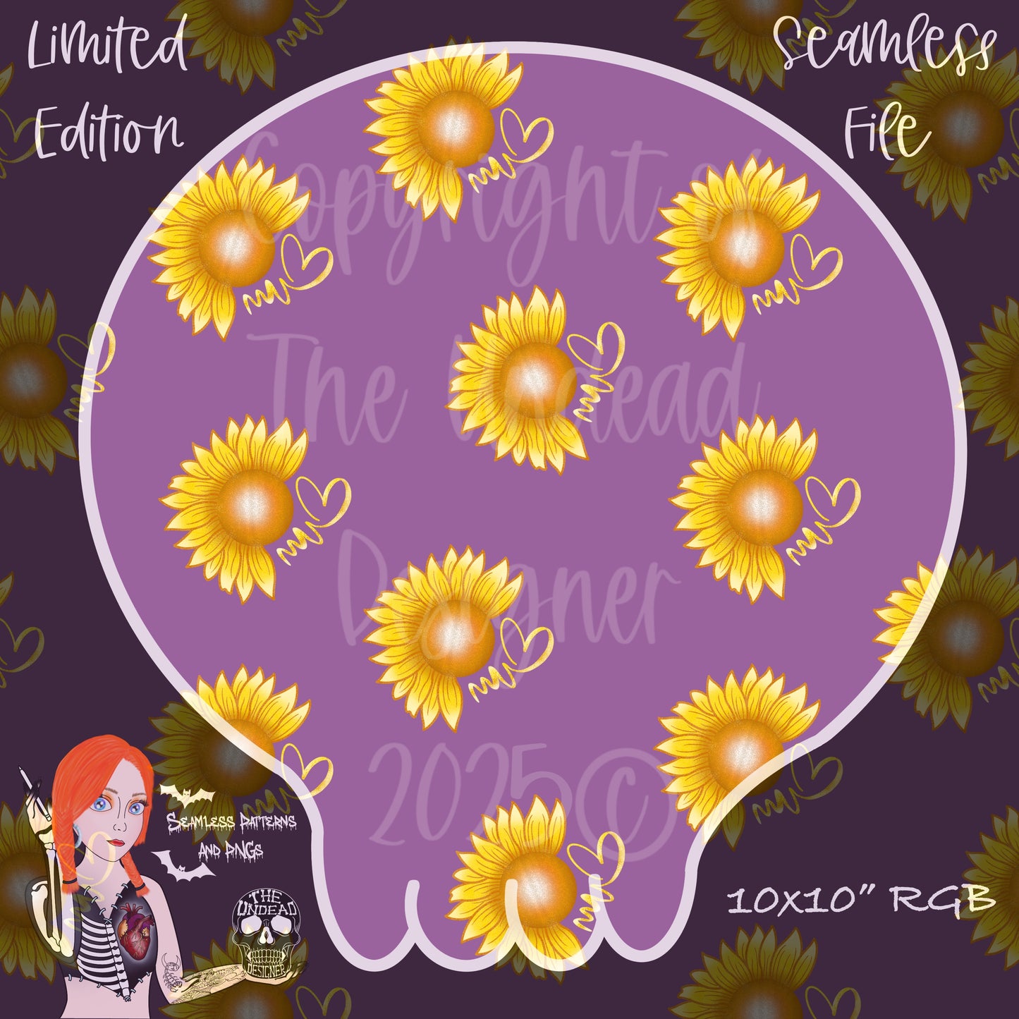 Sunflowers (Invisible Disabilities) Seamless