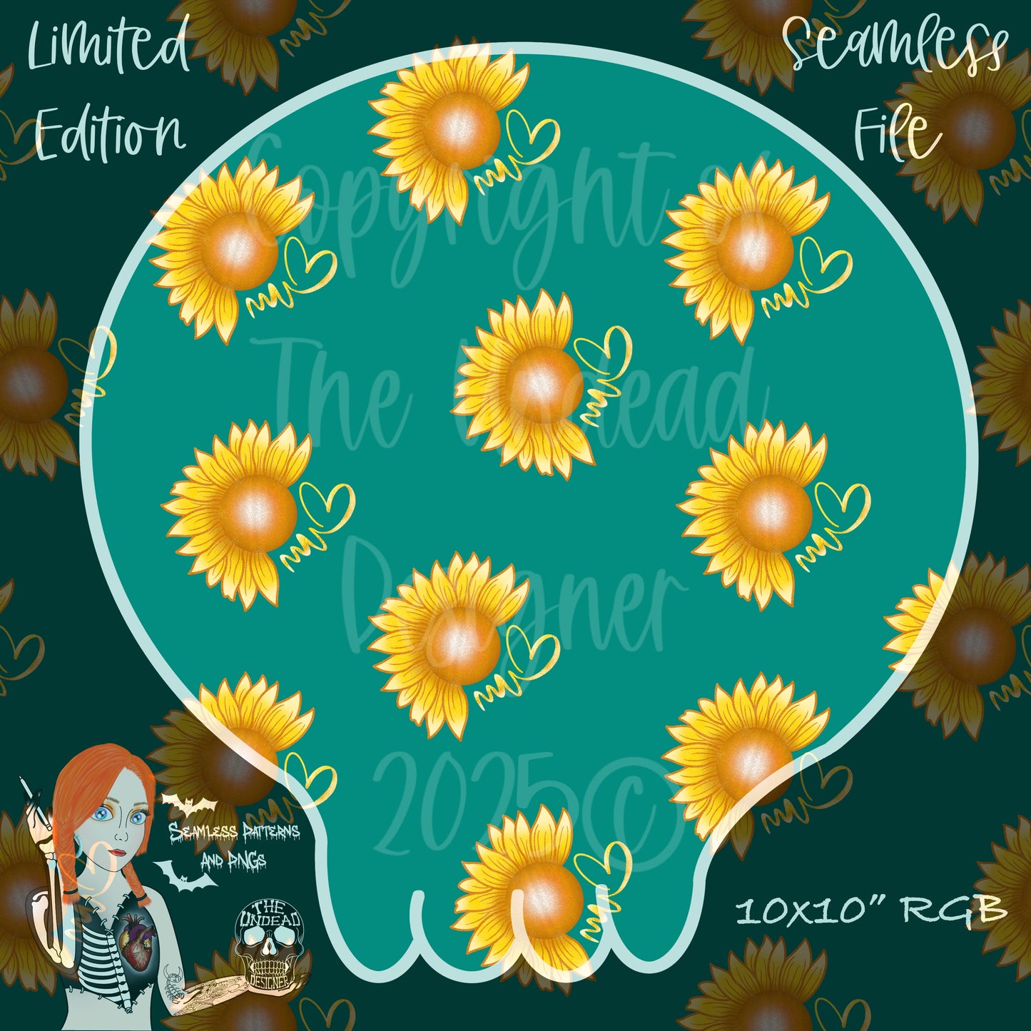 Sunflowers (Invisible Disabilities) Seamless
